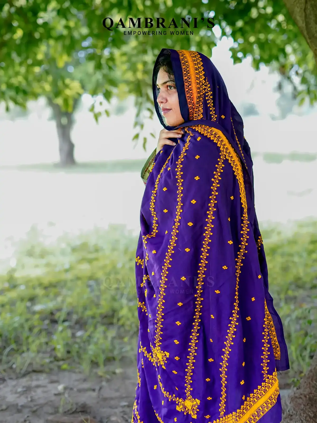 Royal Saffron handmade dupatta